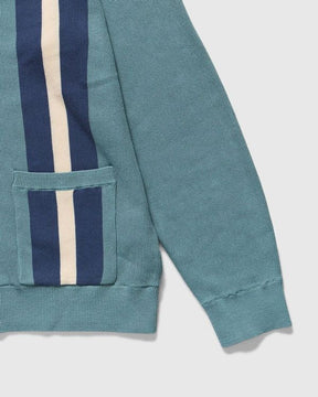Beams Plus Stripe Cardigan in Sax Homme Essentials 