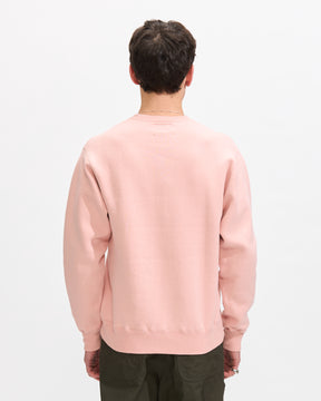 Beams Plus Sweat Crew Raised Back in Pink Homme Essentials
