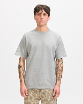 Beams Plus Sweat Short Sleeve Cut Off in Grey Homme Essentials 