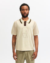 Brain Dead Logo Head Pointelle Polo in Natural Homme Essentials 