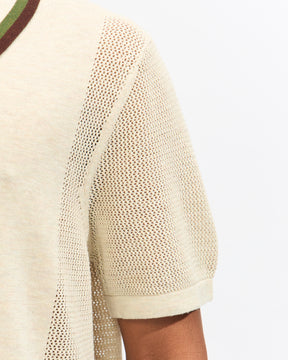Brain Dead Logo Head Pointelle Polo in Natural Homme Essentials 