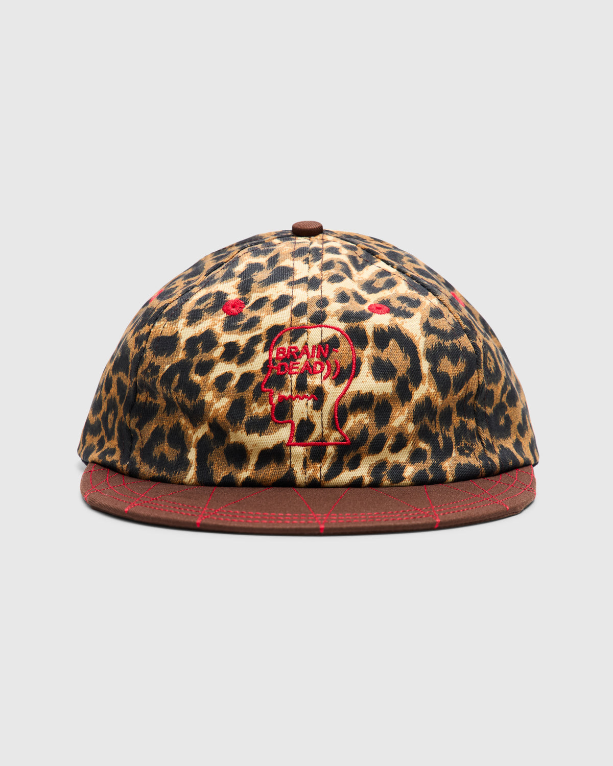 Brain Dead Logohead Long Brim Hat in Leopard Homme Essentials 