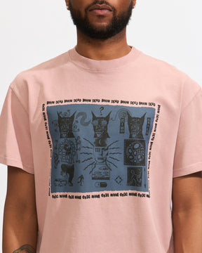 Brain Dead Mind Games T-Shirt in Mauve Homme Essentials 