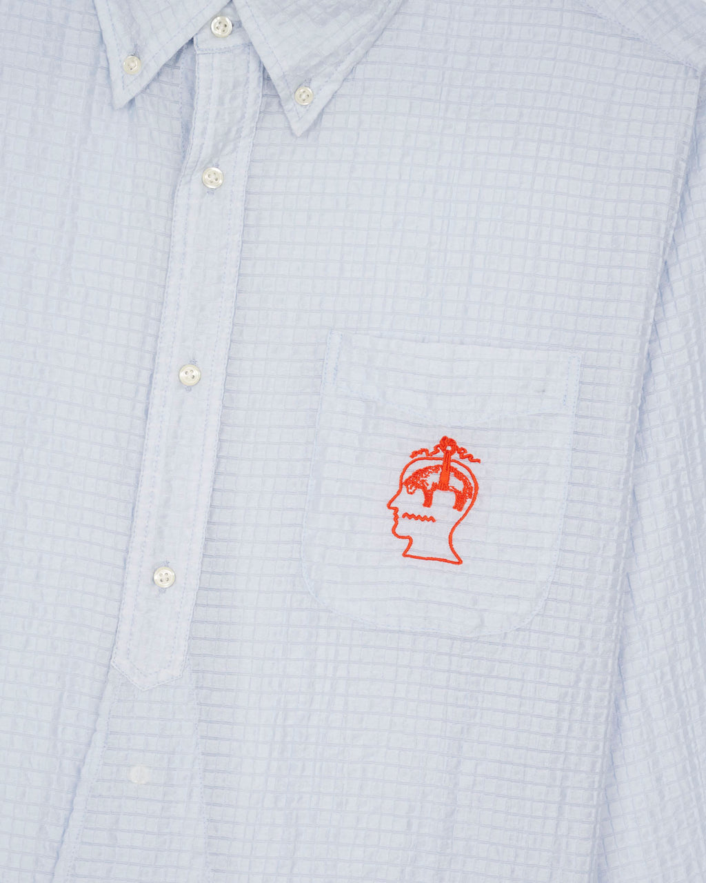 Brooks Brothers California Half Placket Oxford Button Up Shirt in Ice