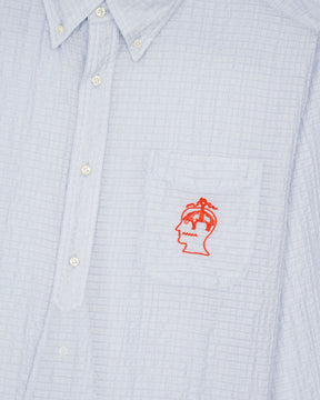 Brooks Brothers California Half Placket Oxford Button Up Shirt in Ice