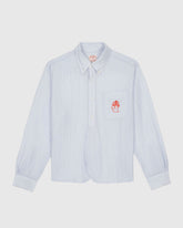 Brooks Brothers California Half Placket Oxford Button Up Shirt in Ice