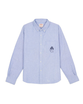 Brooks Brothers California Selvedge Oxford Button Up in Blue