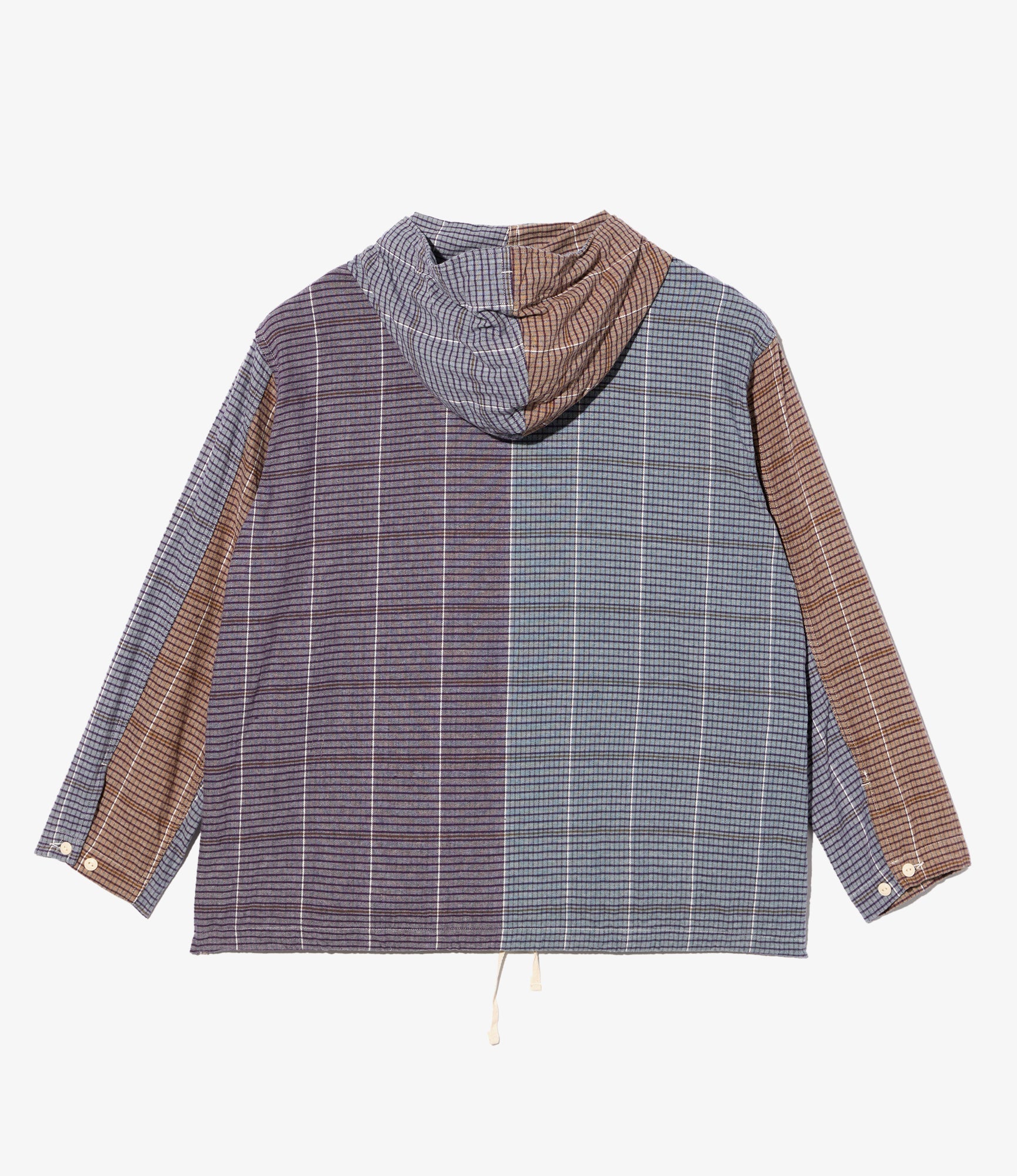 Cagoule Shirt in Multi Color Cotton Color Block Check