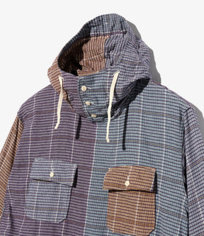 Cagoule Shirt in Multi Color Cotton Color Block Check