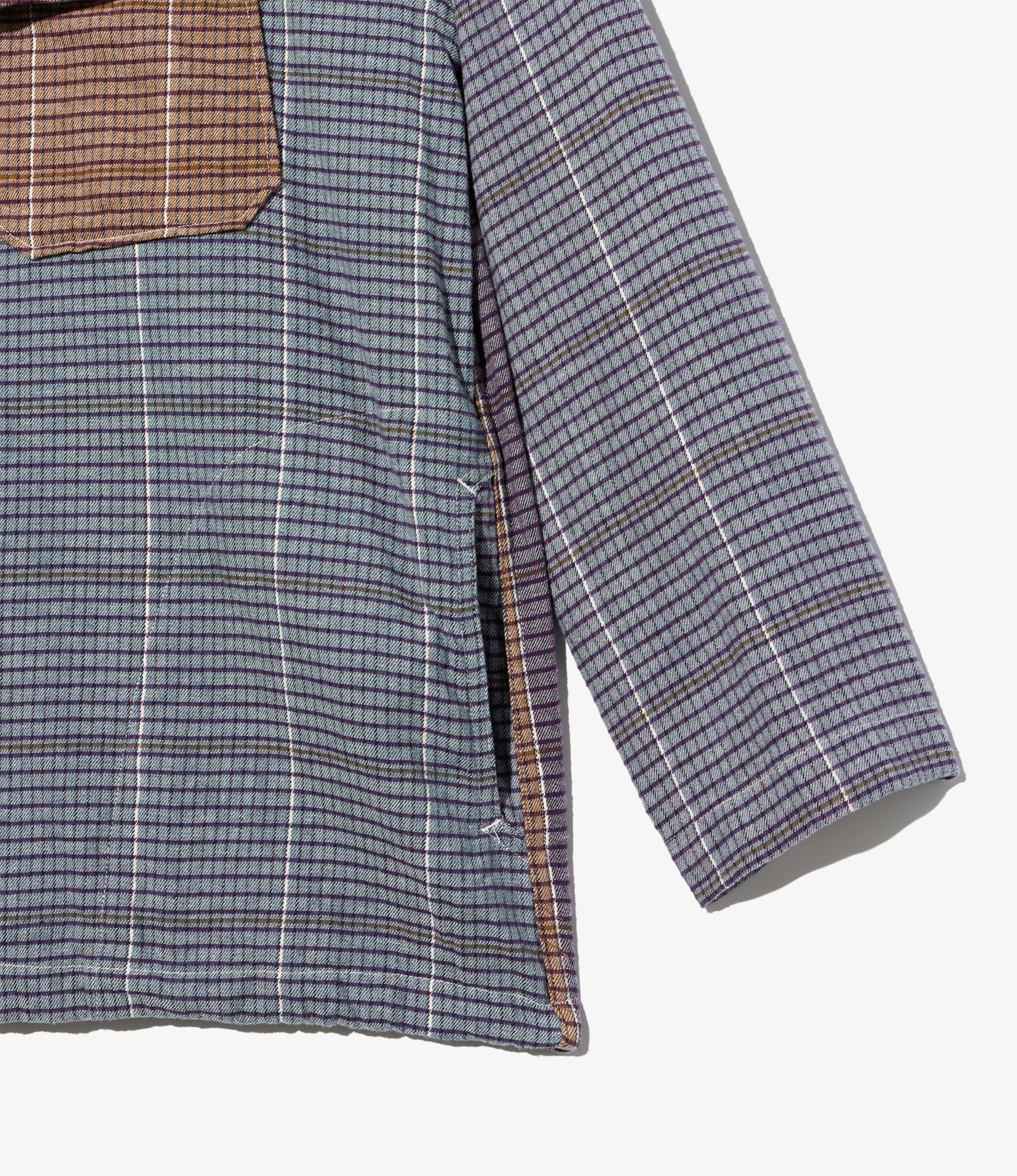 Cagoule Shirt in Multi Color Cotton Color Block Check