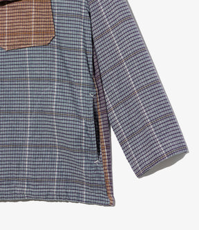 Cagoule Shirt in Multi Color Cotton Color Block Check