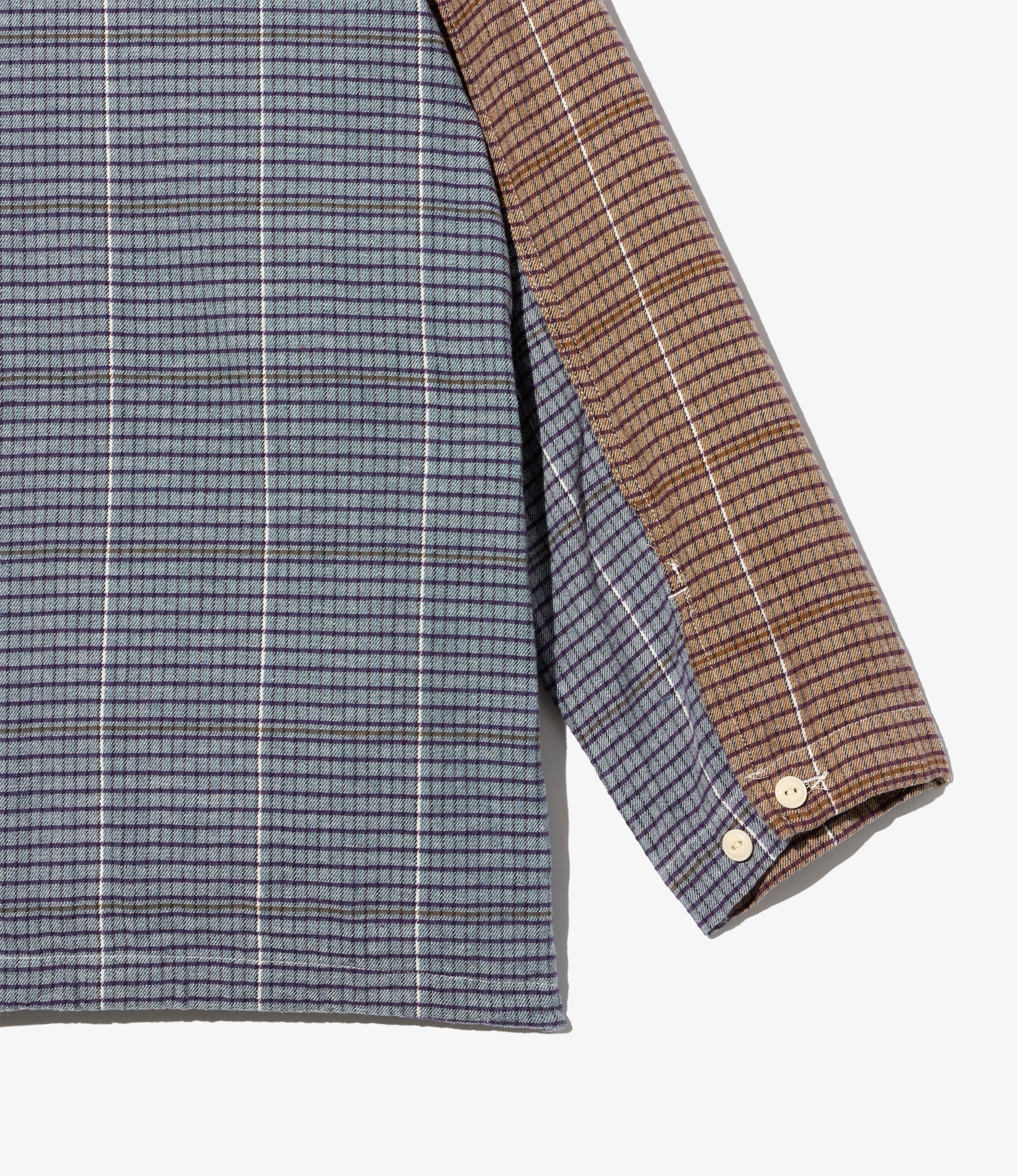 Cagoule Shirt in Multi Color Cotton Color Block Check