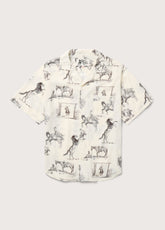 Charcoal Montage Camp Shirt in Bone