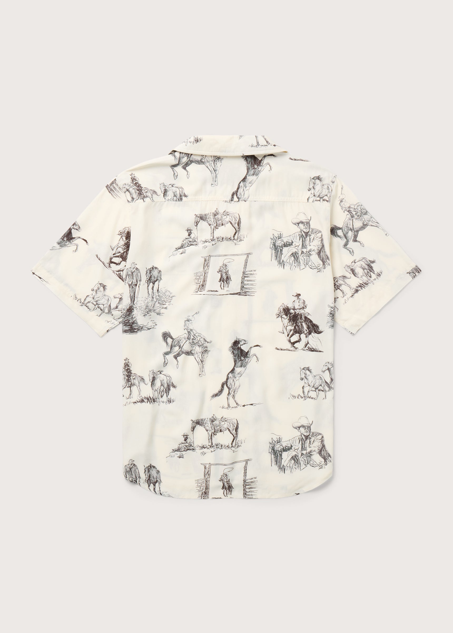 Charcoal Montage Camp Shirt in Bone