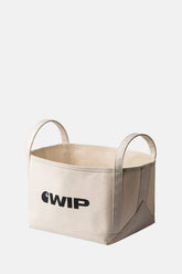 WIP Magazine Canvas Basket in Natural