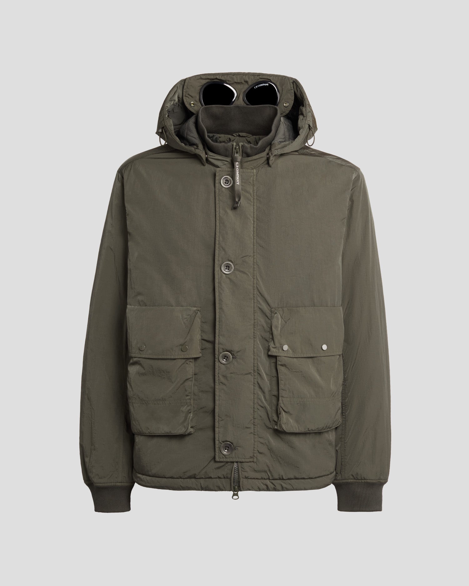 Chrome-R Goggle Bomber Jacket in Olive Night