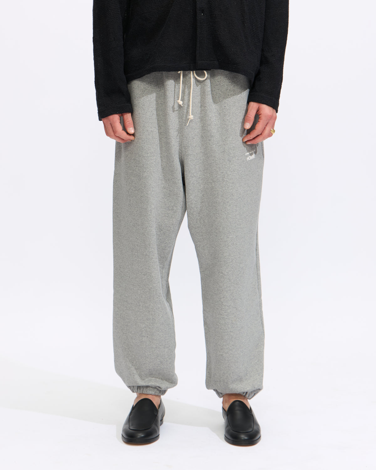 Comme des Garçons Homme Cotton Terry Cloth Printed Sweatpants in Top Grey Homme Essentials 