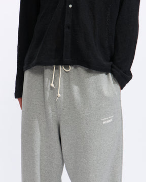Comme des Garçons Homme Cotton Terry Cloth Printed Sweatpants in Top Grey Homme Essentials 