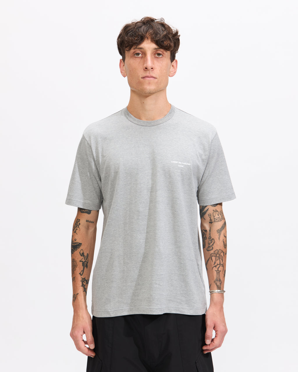 COMME des GARÇONS HOMME グレー ミントチェックカットソー COMME des GARÇONS HOMME グレー ミントチェックカットソー