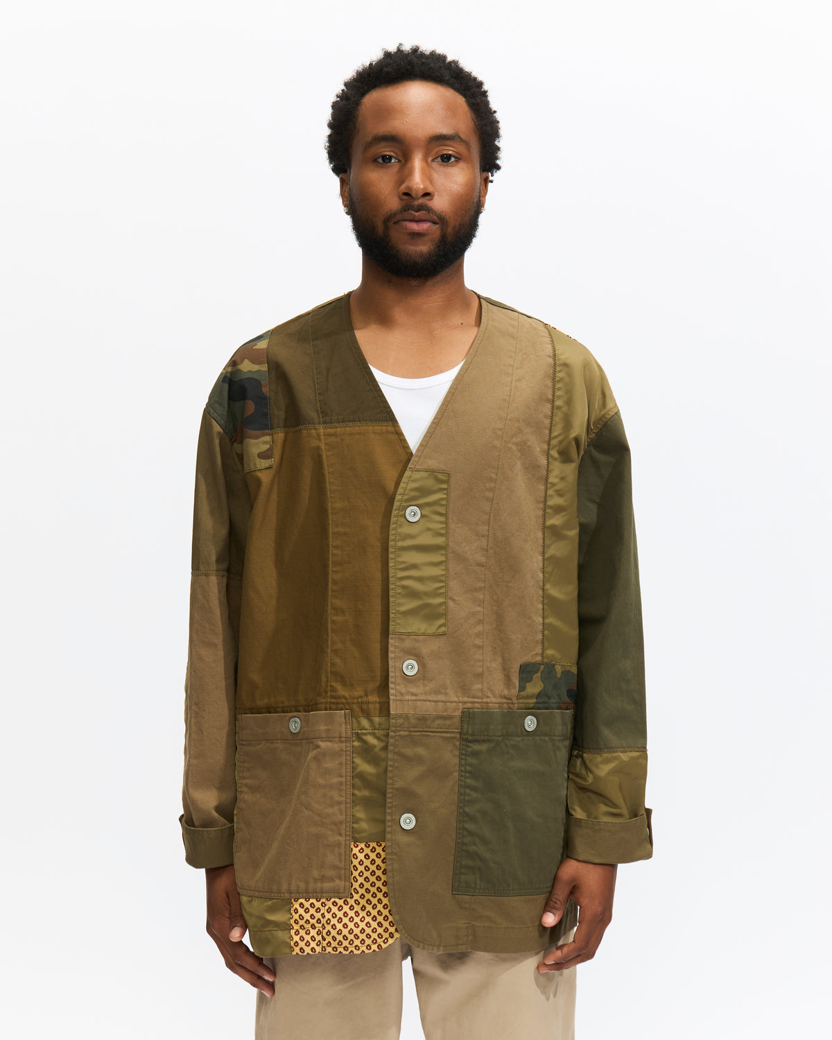 Comme des Garçons Homme Patchwork Liner Jacket in Stone/Multi Homme Essentials 