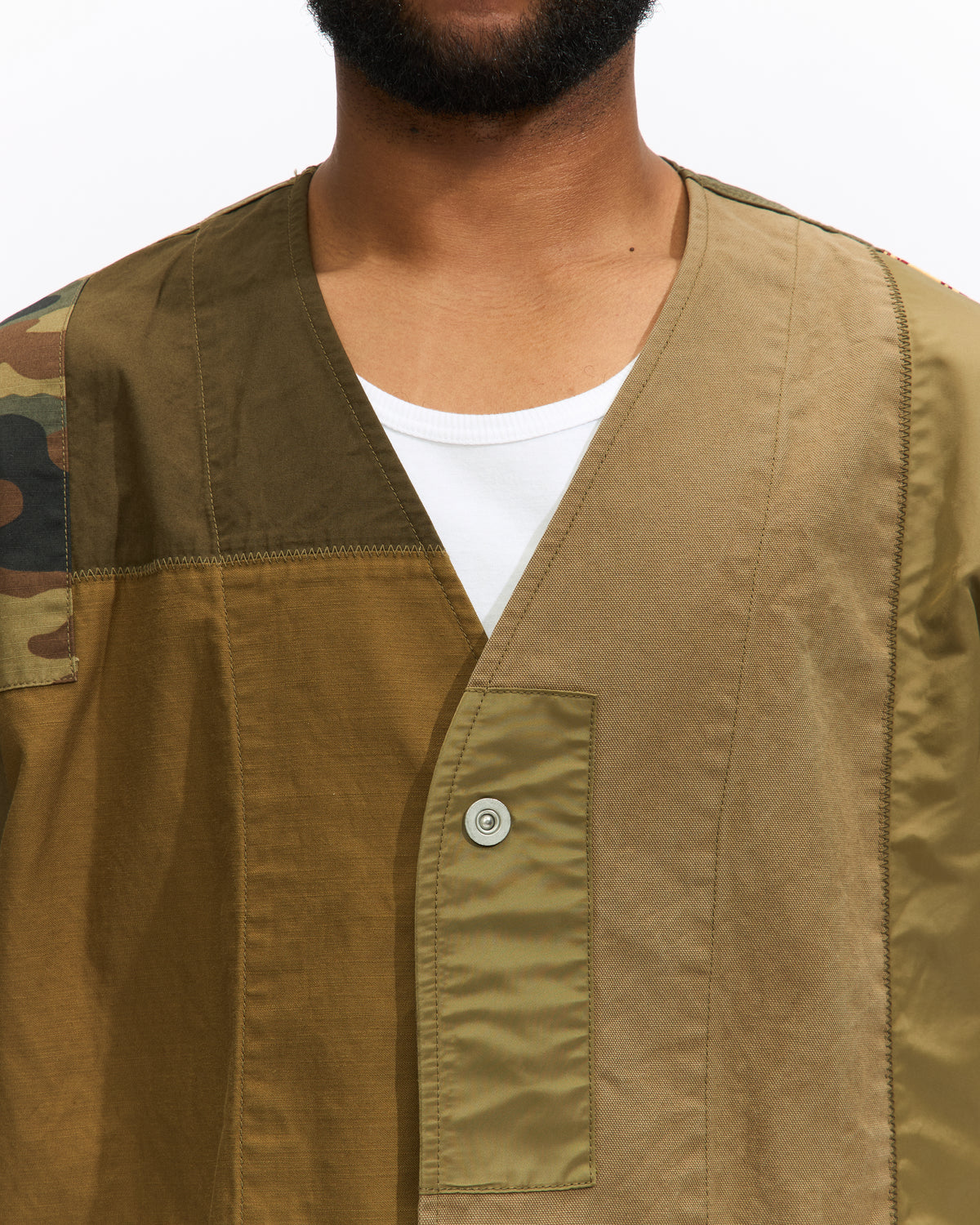 Comme des Garçons Homme Patchwork Liner Jacket in Stone/Multi Homme Essentials 