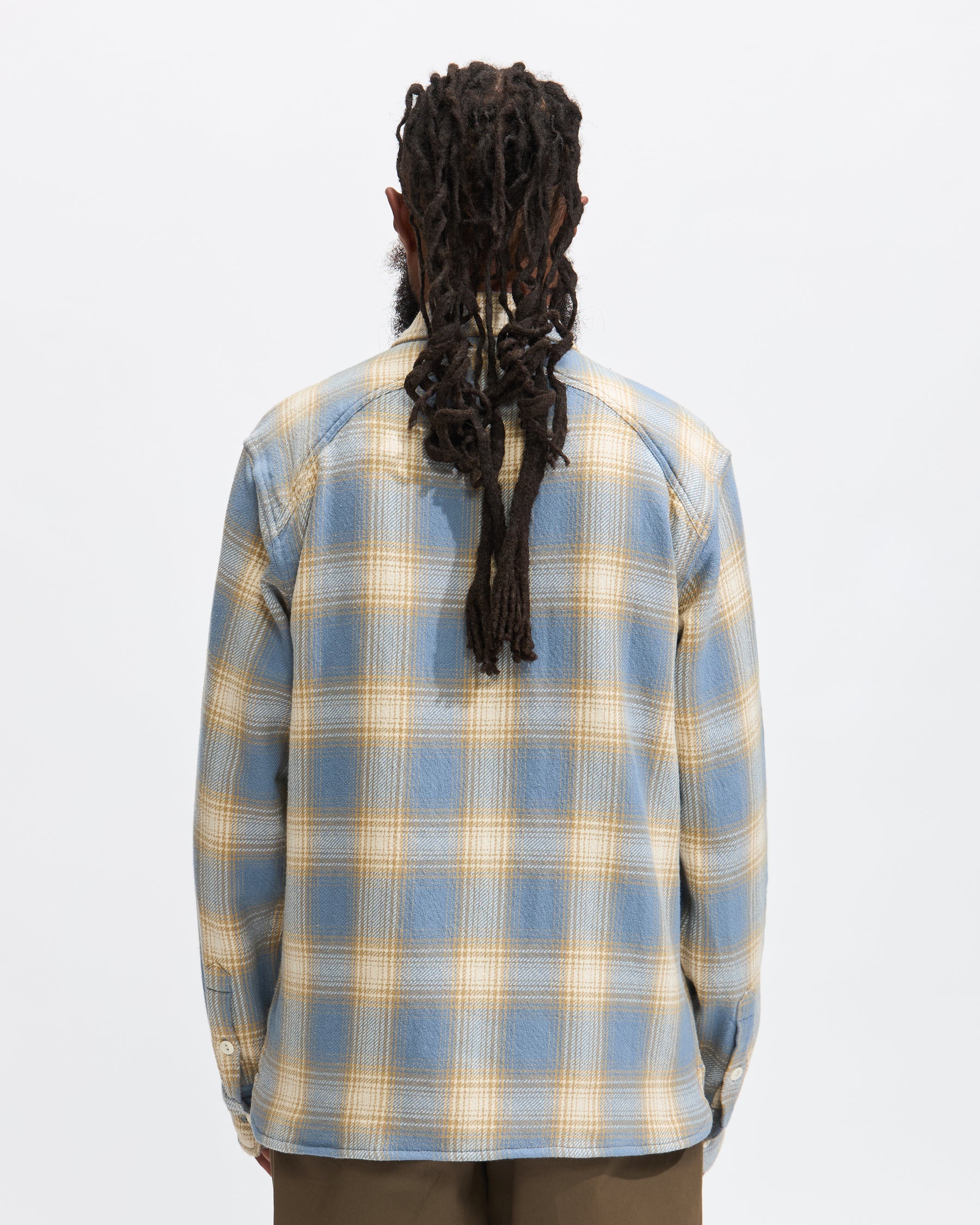 Crosscut Flannel in Powder Blue Homme Essentials 