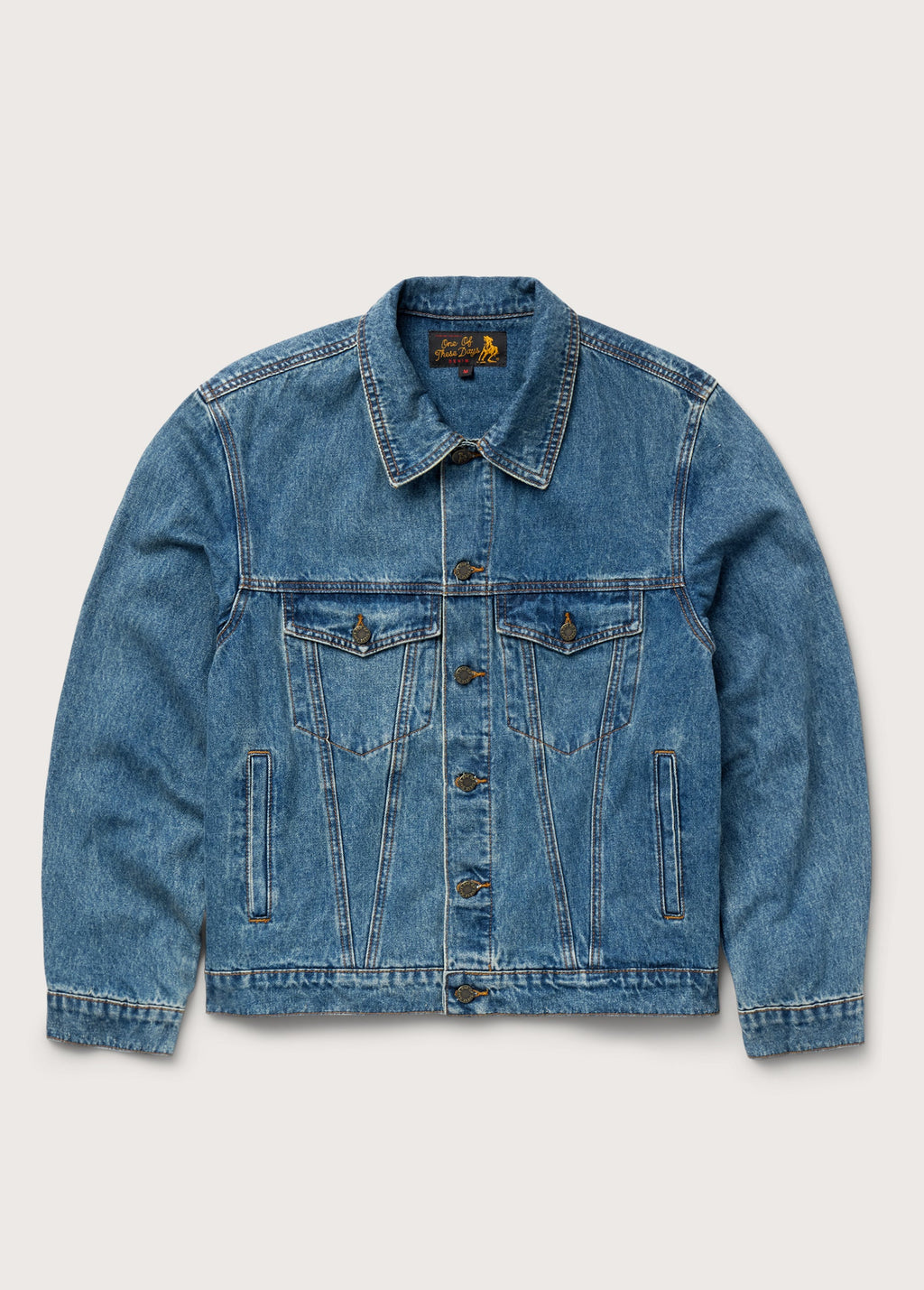 One of These Days Denim Trucker Jacket in Washed Indigo : Homme