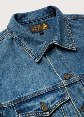 Denim Trucker Jacket in Washed Indigo