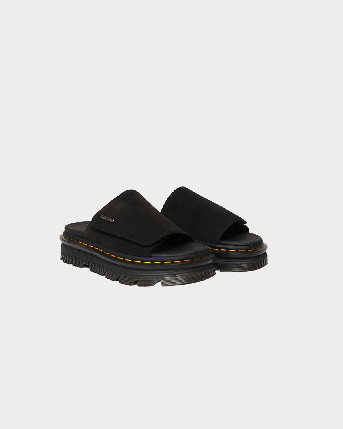 Zebzag Slide in Black E.H. Suede