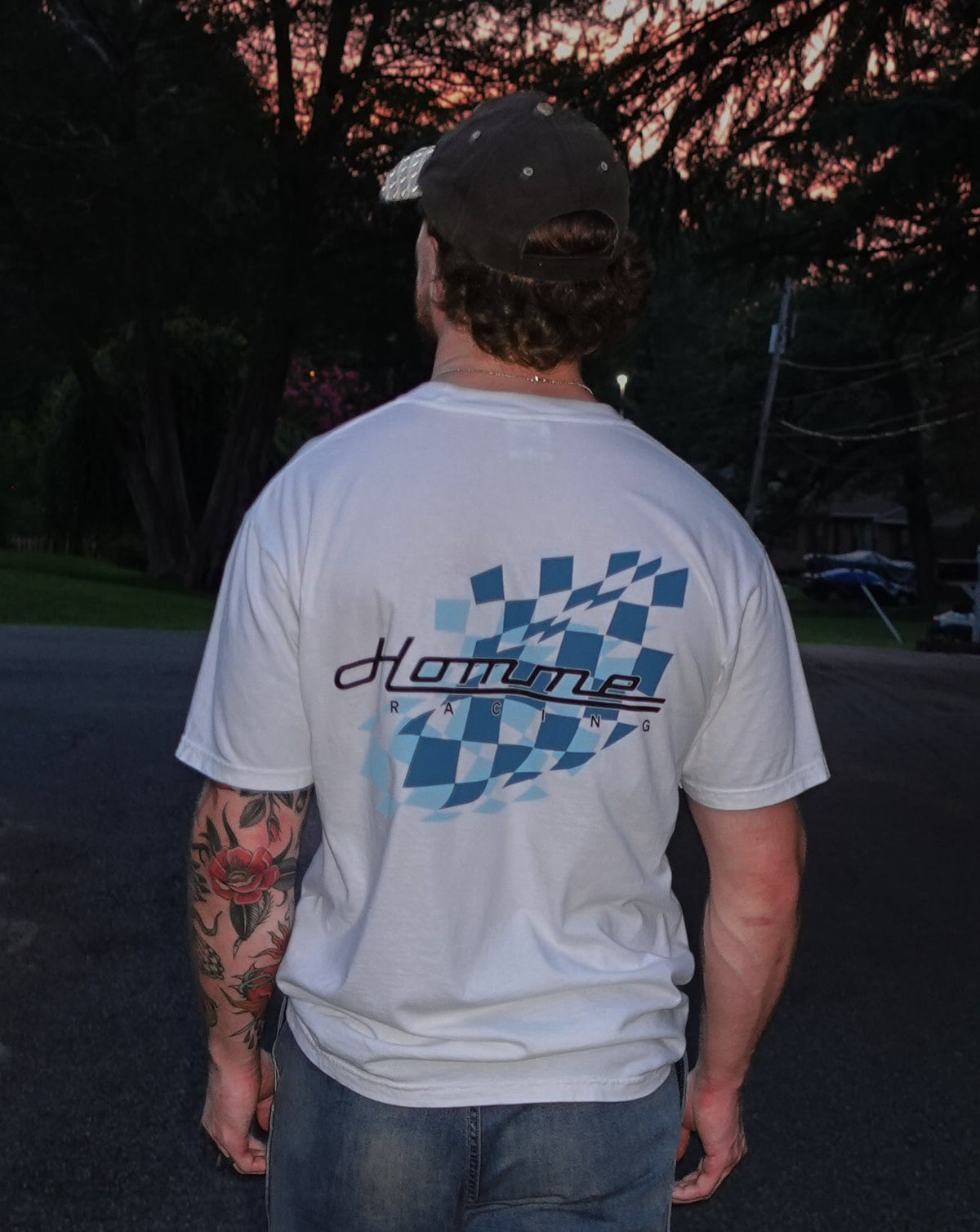 Homme Racing Tee in White