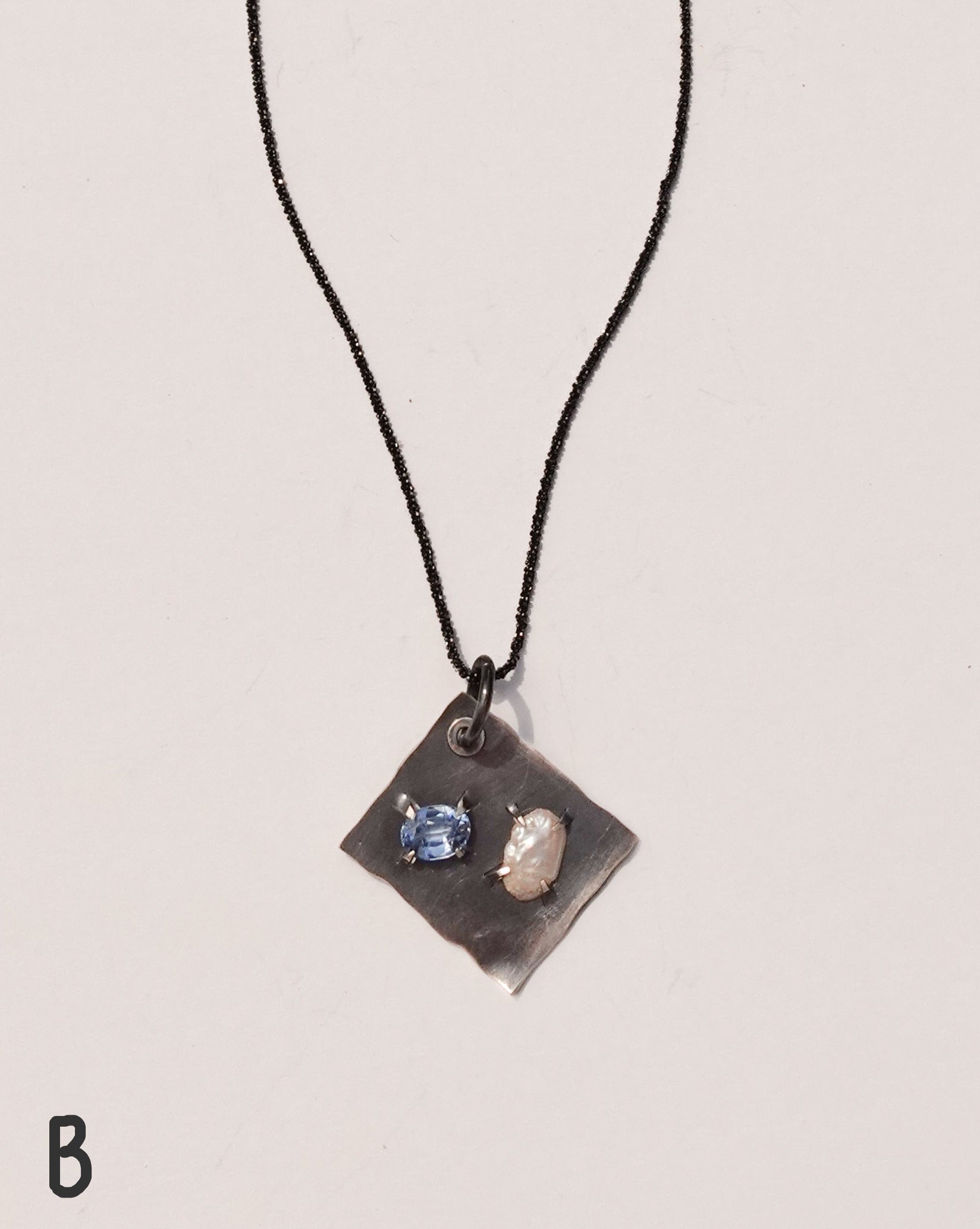 Spee x Homme Two-Stone Pendant with Glitter Chain