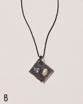 Spee x Homme Two-Stone Pendant with Glitter Chain