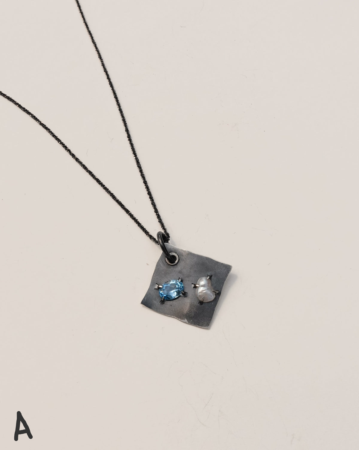 Spee x Homme Two-Stone Pendant with Glitter Chain