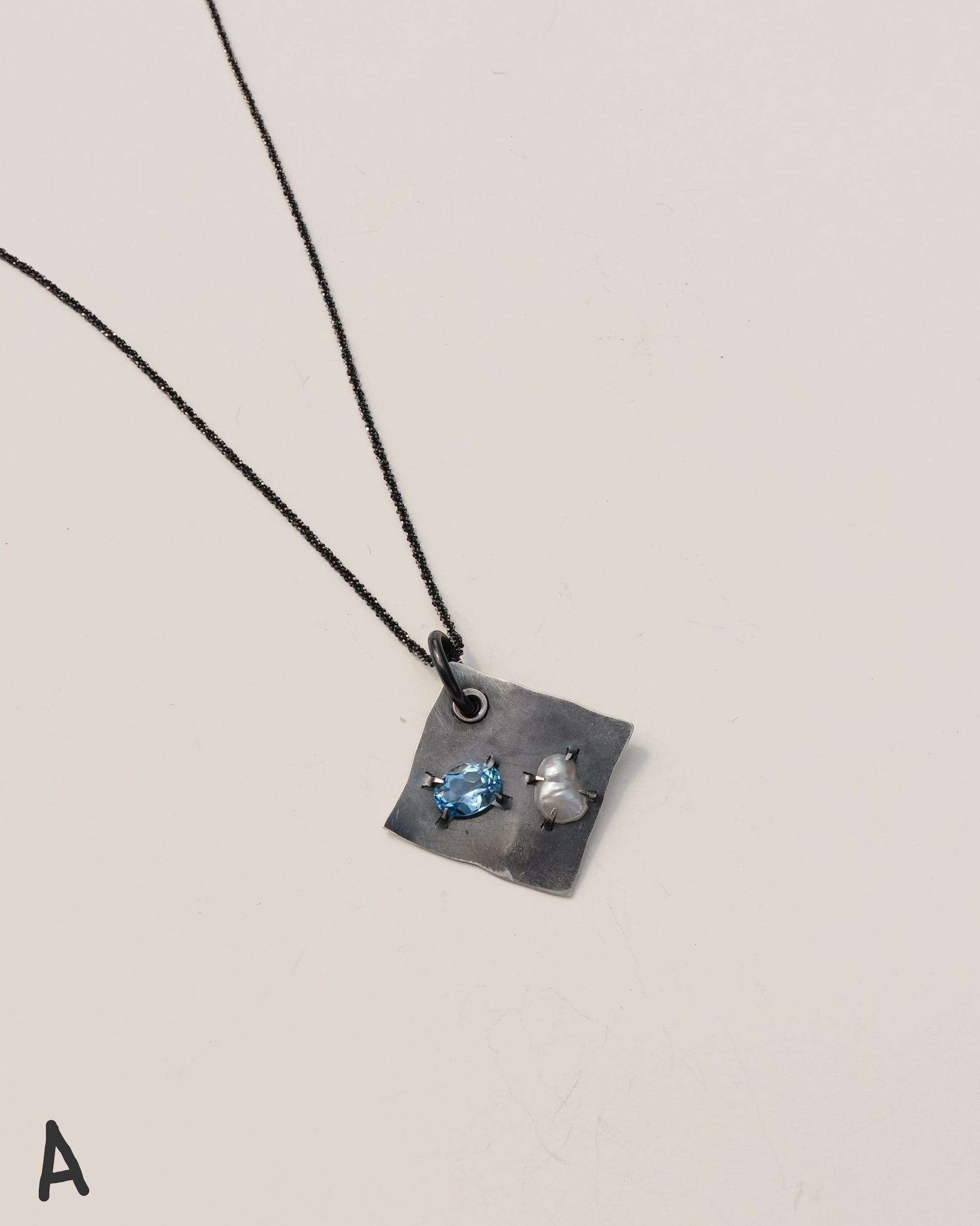 Spee x Homme Two-Stone Pendant with Glitter Chain