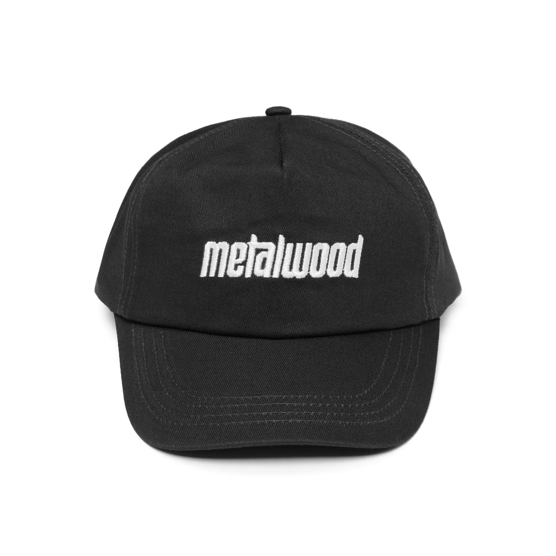 Metal Logo 5-Panel Hat in Black