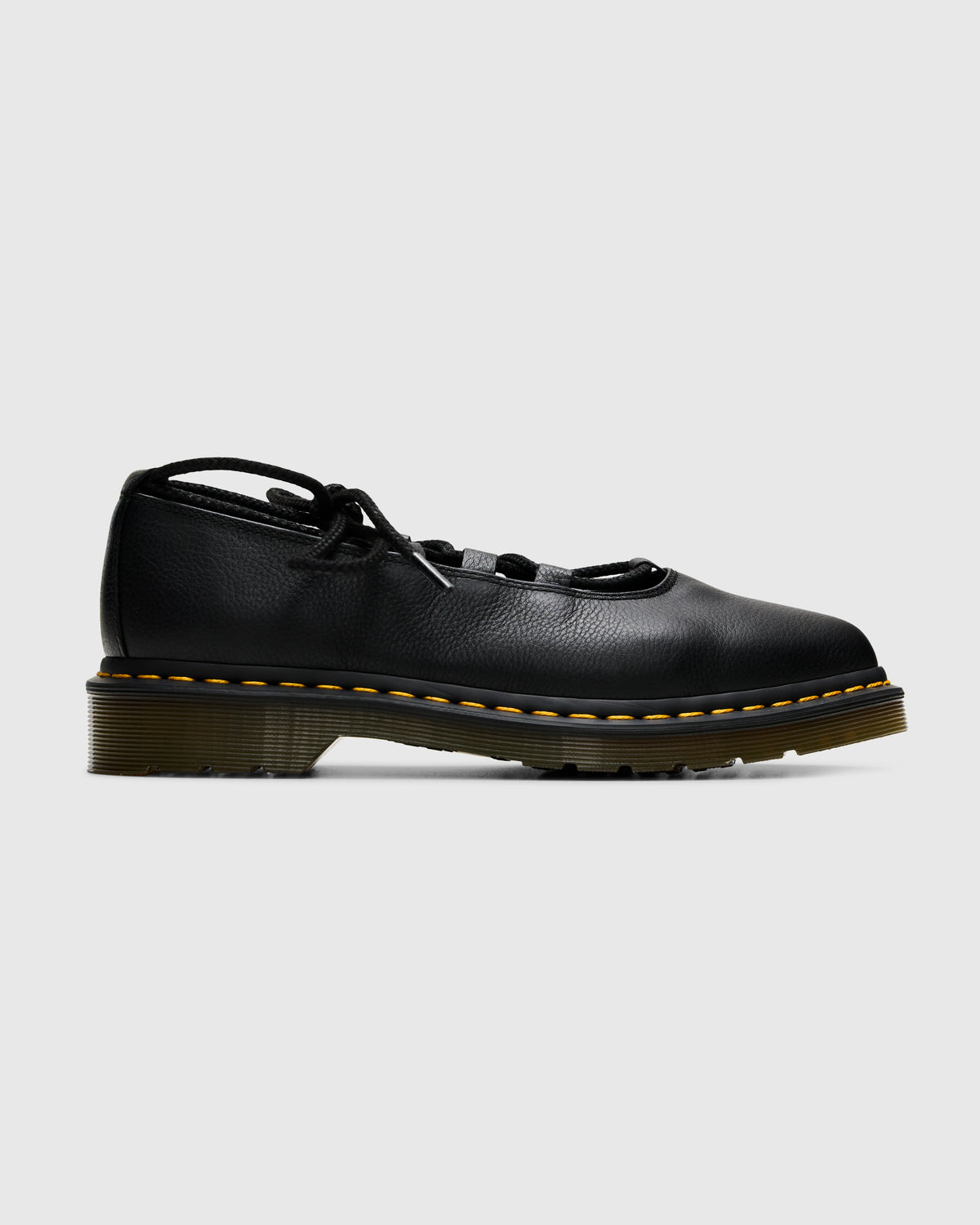 Dr. Martens Elphie II Virginia Leather Ballet Flats in Black Homme Essentials 