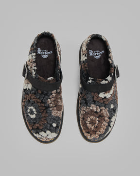 Dr. Martens Isham Crochet Wool Suede Mule in Black Homme Essentials