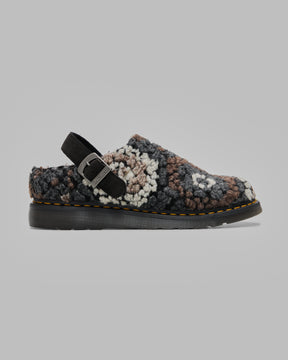 Dr. Martens Isham Crochet Wool Suede Mule in Black Homme Essentials