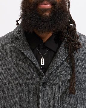 Engineered Garments Loiter Jacket in Grey Wool Herringbone Homme Essentials