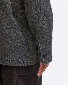 Engineered Garments Loiter Jacket in Grey Wool Herringbone Homme Essentials