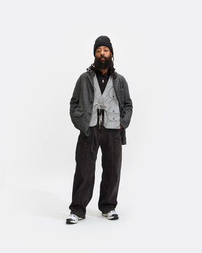 Engineered Garments Loiter Jacket in Grey Wool Herringbone Homme Essentials
