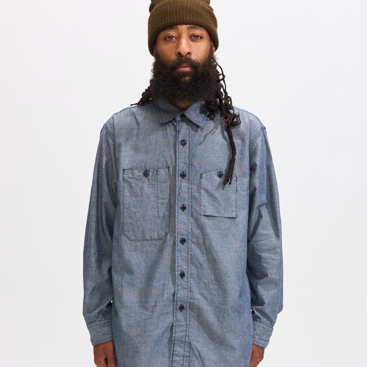 ★★New Balance★★ Chambray Work Shirt Indigo 20240131-08 BPLS-MS31_V1.jpg