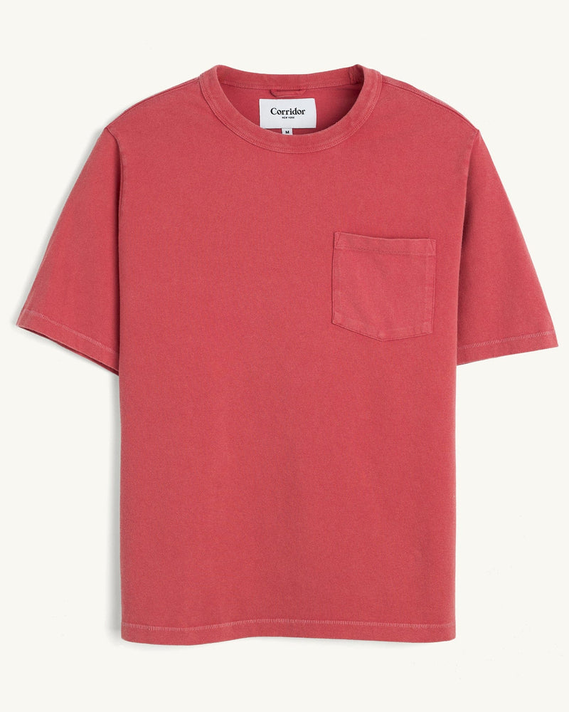 Garment Dye Tee in Red