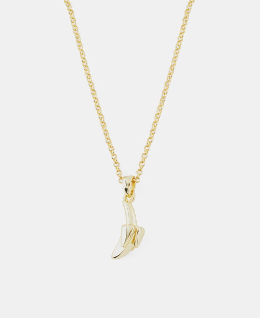 Gold Plated Silver Banana Necklace