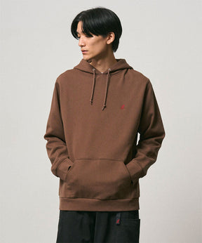 One Point Hooded Sweatshirt in Brown