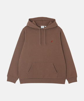One Point Hooded Sweatshirt in Brown