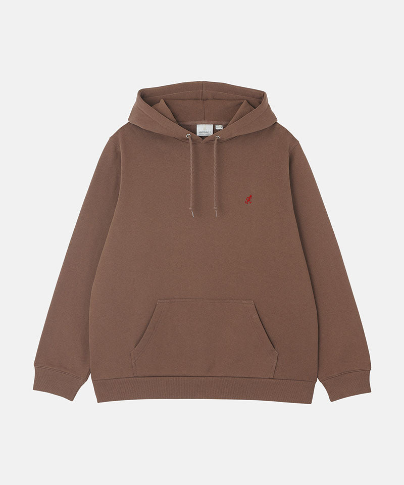 One Point Hooded Sweatshirt in Brown