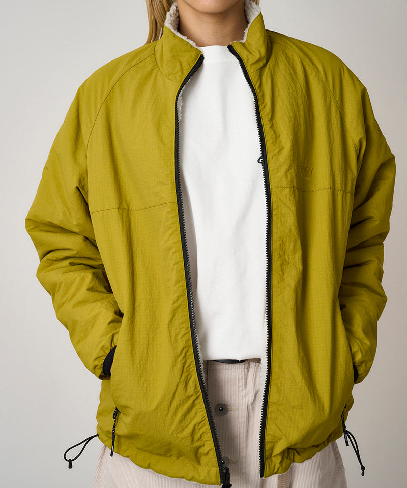 Reversible Sherpa Jacket in Natural / Chartreuse