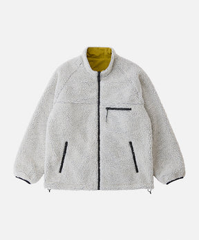 Reversible Sherpa Jacket in Natural / Chartreuse