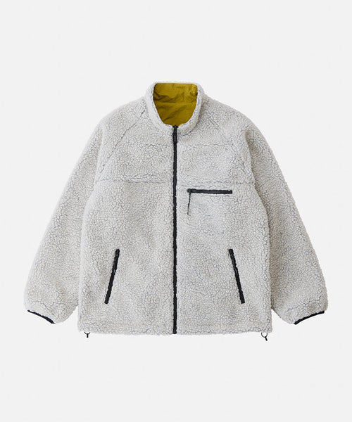 Gramicci Reversible Sherpa Jacket in Natural / Chartreuse : Homme
